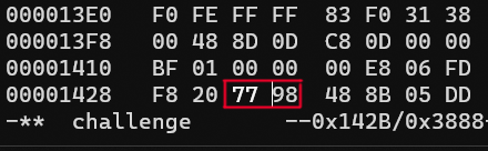 Hexedit, changing it to 77 98.